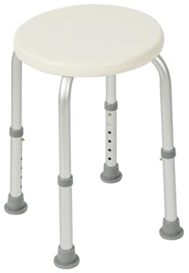 Shower Bench Round Stool Disability Aid for Handicap Disabled Seniors & Elderly Spa Bath Organizer Bathroom Stool with Seat for Indoor Outdoor Camping Medical Chair Non-Slip Tub Safety (Round Stool)