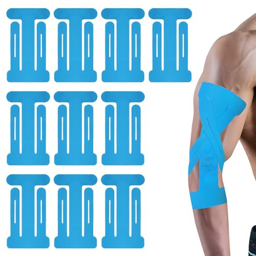 10 Stück Kinesiologie Tape,Kinesiotape,Tapes Medizinische Klebebänder,Physio Tape,Hautfreundliches,Angenehm zu Tragendes,Elastisches Physiotherapie Tape zur Vorbeugung von Muskelzerrungen (Blau)