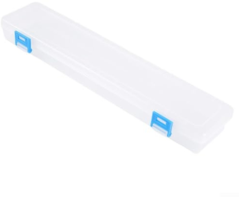 Boîte de rangement en plastique pour fournitures artistiques pour pinceaux, peinture, crayons, stylos aquarelle, outils de dessin avec couvercle à charnière de 33 cm de long, étui portable blanc pour