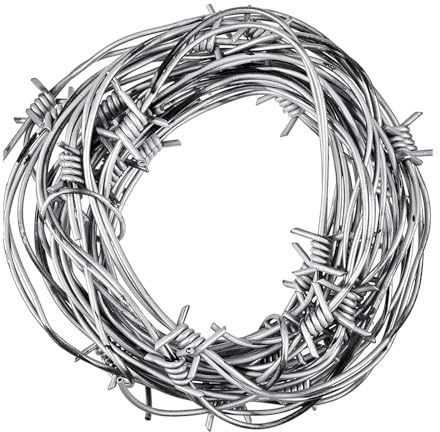 Falso Arrugginito Filo Spinato Decorazione Halloween Barb Decorazione Puntelli Per Natale Western Party Decors Barb, Argento, taglia unica