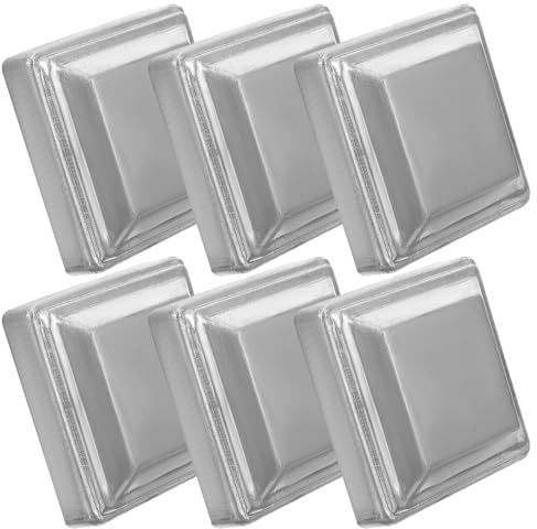 Gatuida Tapas para Postes de Cerca Cuadradas de Hierro Plata, 6 Piezas, Fuertes y Resistentes, Diseño Simple y Elegante para Protección y Sellado de Barandas y Vallas