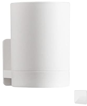 Toothbrush Cup, Toothbrush Holder Wall Mounted Self Adhesive Tooth Brushing Holder Water Cup Drink Cups For Home Bathroom Accessories(White)