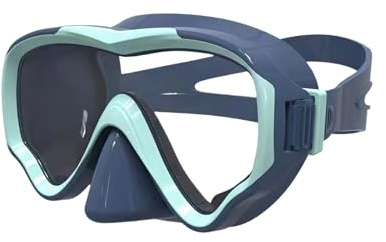 Mekalero Gafas de natación antivaho con vista panorámica de 180 grados para niños, buceo, pesca submarina, buceo libre, esnórquel antivaho