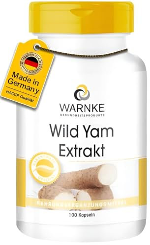 Wild Yams Extrakt Kapseln - 100 Kapseln - Plus Vitamin C & E, Beta-Carotin, Zink & Selen - hochdosiert & vegan - 20% Diosgenin | Warnke Vitalstoffe - Deutsche Apothekenqualität