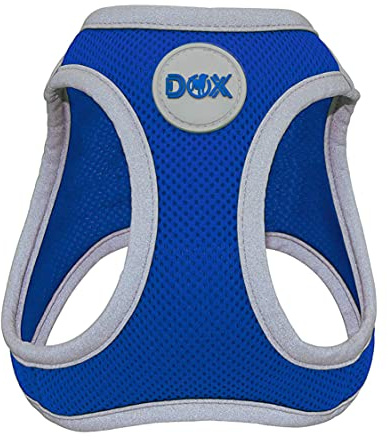 DDOXX Reflektierendes Airmesh Step-In Hundegeschirr - Verstellbare Brust Welpengeschirr für alle Größen - XL (Blau)