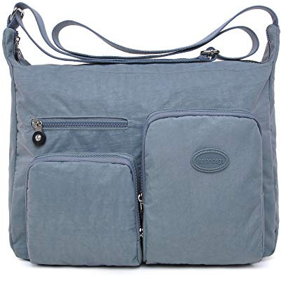 Efanliu Cross Body bag Ladies Handbags Large Women Shoulder Messenger Bag Nylon with Multi Pocket for Travel (Gray)