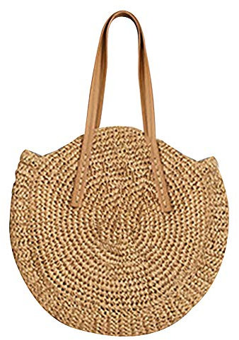 Amorar Hippie-Boho Strohtaschen Damen Handtaschen Tragetaschen Sommer Strandtasche Strohsack Crossbody Tasche Retro Schulterbeutel Umhängetasche Freizeit Geflochten Strandtasche Casual Tote