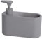 Kook Time Spülmittelspender für Küche, Matt Grau Keramik Seifenspender, Spüli Spender, Spülspender und Soap Dispenser, Ideal als Spülmittel Spender für Küche, 18 x 6 x 15.8 cm
