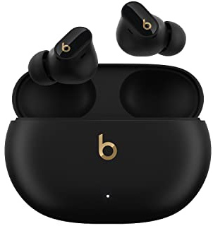 Beats Studio Buds + | True Wireless Noise Cancelling Earbuds, Enhanced Apple & Android Compatibility, Built-in Microphone, Sweat Resistant Bluetooth Headphones, Spatial Audio - Black/Gold