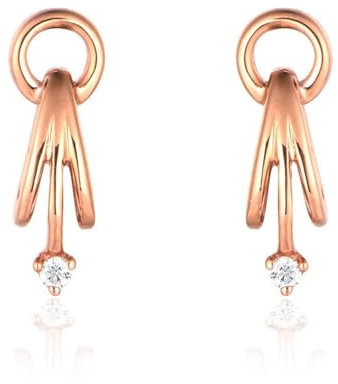 AMDXD 18 Karat 750 Weißgold Ohrringe Damen Echt Schmuck, Klassiker Ohrstecker mit Diamant, 18K Gold Ohrringe Jugendstil