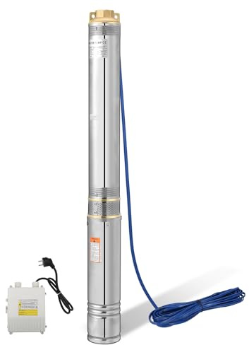 Cecaylie Pompa per fontana profonda, 1100 W, 4000 l/h, sommersa max. 81 m, in acciaio inox, pressione 8,1 bar