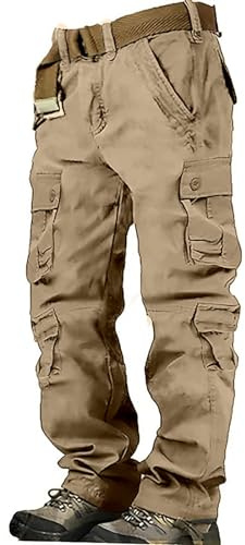 Pantaloni Cargo Uomo Militari Estivo Militare Laterali Tattici Pantalone da Lavoro Elasticizzati Giardiniere Invernali Comoda Ragazzo Leggero Elastico Trekking Giardiniere con Tasche Multiple