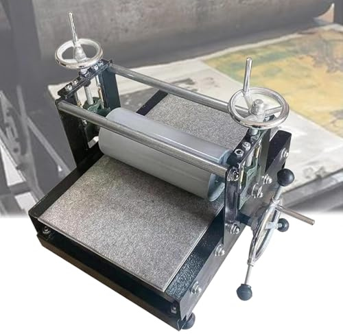 CAOJS Máquina de Grabado Manual, Prensa de Grabado, tamaño de Placa de impresión de 30 x 50 cm, Altura Ajustable, Ideal para xilografía, impresión en Bloque, tipografía y huecograbado