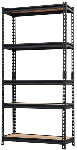 EliteEdge Heavy Duty Storage Shelves 5-Tier Shelving Unit, 2500 LBS Capacity Metal Rack for Garage Kitchen Pantry, Adjustable Shelves, 35 L x 18 W x 72 H