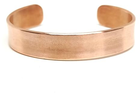 Genérico Pulsera de Cobre Hecha a Mano, 100% Cobre Puro, Joyería para Hombre, Brazalete de 8 mm, Regalo de Septimo Aniversario (22cm - XL)
