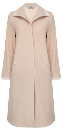 Revise RE-647 Peignoir à boutons pour femme en velours de coton chaud et long avec poches