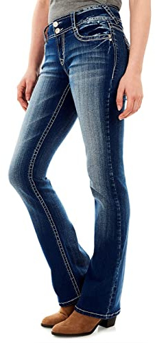 WallFlower Women's InstaStretch Luscious Curvy Bootcut Jeans, Jenna, 13 Short