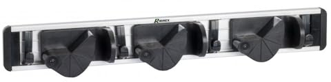 Ribimex PRPSMX3 Besenhalter mit 3 Positionen, silber/schwarz