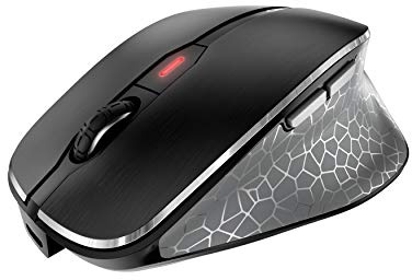 CHERRY MW 8 ERGO, Souris sans fil avec repose-pouce ergonomique, Connexion Bluetooth ou radio 2,4 GHz, Optimisé pour droitiers, Rechargeable, Noir