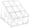 perfk 9 Grids Lipstick Holder Storage Stand Lip Gloss Holder Organizer Cosmetic Box Display Stand Clear for Bottles Lipstick Tubes Lip Gloss, A