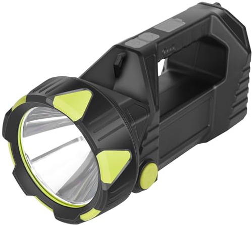 Super Bright LED Torch Rechargeable Flashlight - 8 Modes Searchlight with 4800mAh Battery, Portable Lantern for Outdoor, Emergency, Camping and Work