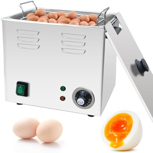 MLYYYDSS Cocedor de Huevos eléctrico y Cazador furtivo, 60 Piezas de cocedor de Huevos Comercial de Aguas Termales, vaporizador de Caldera de Huevos Comercial automático,110V