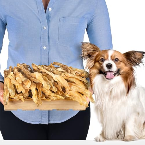 Kaninchenohren ohne Fell für Hunde 500g (ca. 35-45 Stück) | Natürliche Hasenohren Kauartikel ohne Haare | Luftgetrocknet, Hypoallergen, Getreidefrei | Kleine, mittlere & große Hunde