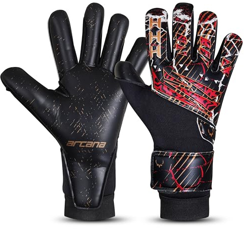 HHH Guantes de Portero de fútbol niños, jóvenes, Adultos y Hombres Guantes de Portero Profesionales de látex de 4 mm con absorción de Impactos y Palmas de Gran Agarre con Corte Gecko (Talla 10)