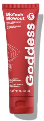 Goddess Biotech Blowout Leave-In hårmask – värmeskydd upp till 230 °C, anti-frizz vård, byggbehandling med proteiner för volym, glans och reparation, 50 ml