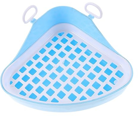 Milisten Small Animal Corner Litter Box Triangular Toilet Potty Trainer for Rabbits Cats Bunnies Space Saving Tray for Home Office Bathroom Use Suitable for Hamsters Guinea Pigs Chinchillas
