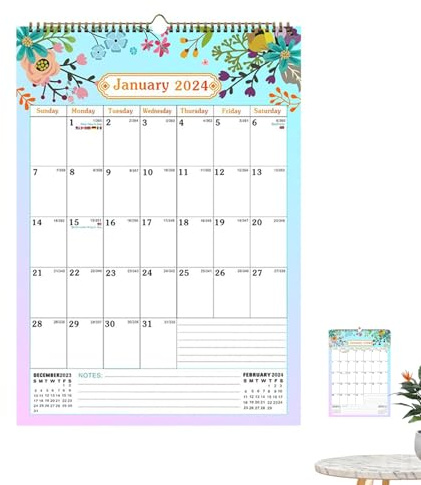 Calendario pianificatore familiare - 400 g, calendao da parete decorativo per pianificatore familiare domestico | Caledario per organizzazione e pianificazione con rilegatura a filo, decorazioni pe