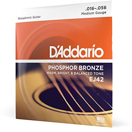 D'Addario Corde Chitarra Acustica | Corde per Chitarra Acustica | Corde Acustica | EJ42 Set Corde Acustica EJ Phosphor BRZ RND WND, 16-56