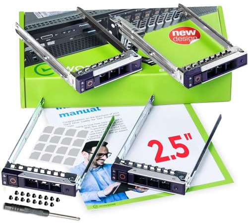 WorkDone 4er Pack - 2,5-Zoll Hard Drive Caddy Tray - kompatibel für Dell PowerEdge Server und XC-Serie - 14th Gen R440 R640 R740 R740xd R840 R940 R6415 R7425 - DXD9H SSD SAS Gehäuseträger