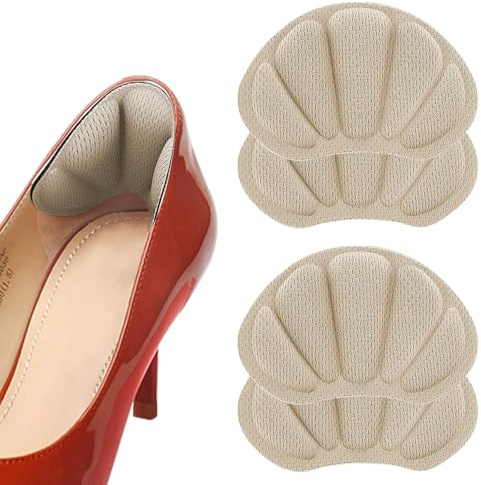 2 par hälgrepp sko, hälkudde dynor set för skor för stora klackar grepp skodynor inlägg foder själv (beige)