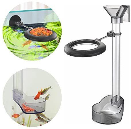 UPETTOOLS Shrimp Feeding Dish Set, Aquarium Fish Feeder Tube Kit Clear Durable Shrimp Feeding Tube with Feeding Ring, Cleaning Brush for Fish Tank