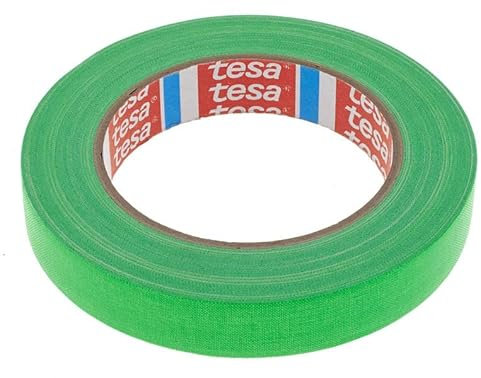 Tesa 4671 - Gaffer-Gewebeband - Beschichtetes PE-Gewebe, hohe Dicke, für Innen- und Außenbereiche, sehr klebend - für Kunst und Darstellungen, Beschilderung - 19 mm x 25 m (Neongrün)