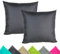 JACK 2er Set Outdoor Kissenhülle Kissenbezug 50x50cm Wasserfest Sitzkissen Lounge Kissen Garten Stuhl Lotus Effekt, Farbe:Anthrazit