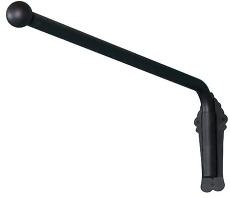 QTQHOME Swing Arm Curtain Rods, Heavy Duty Portiere Iron Drapery Rod with Finials,Movable Window Curtain Rail Display Stand for Front Door Store Kitchen Bathroom(90cm(35.4in), Black)