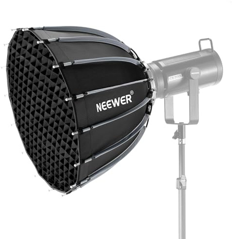 NEEWER Parabolic Softbox Quick Release with Diffuser and Grid, 22 Photography Softbox Bowens Mount for CB60 CB200B MS60 MS150B Q4 LED Video Light Compatible with Godox Compatible with Aputure, NS55P