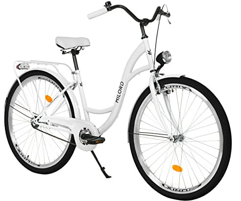 Balticuz OU Bicicletta comfort olandese da donna, City bike, retrò, vintage, bianco, 28 pollici, 1 marcia