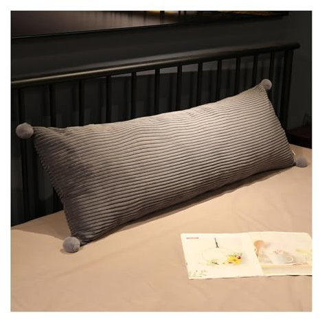 ANWEALTH Rückenkissen Lesekissen für Bett Sofa langes rechteckiges Rückenstützkissen Couchkissen großes Keilkissen zur Lendenwirbelpositionierung Lesekissen (dunkelgrau 150 x 45 cm)