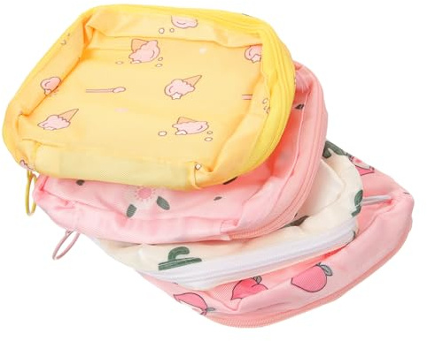 4Pcs Cloth Sanitary Napkin Storage Bags, Zipper Period Pouches | Portable Menstrual Pad Holder, Small Item Organiser, Reusable Travel Pouch, for Feminine Care