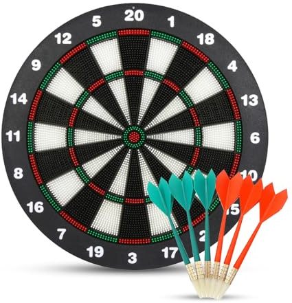 DOETYD Safe Dartboard,42cm/16inch Kids Dart Board with 6 Soft Tip Darts for Kids and Adults Great Indoor Office Home Games