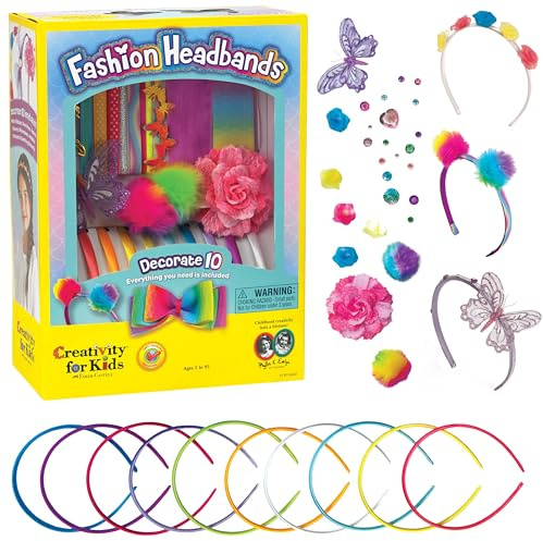 Creativity for Kids Fashion Headbands Craft Kit, Makes 10 Unique Hair Accessories (Packaging May Vary)