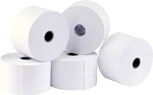 Exacompta - Ref 43807E - Rollo de Recibo de Caja Registradora (paquete de 5 rollos) - 80 mm de ancho x 76 m de largo, adecuado para tiendas, quioscos, cafeterías, restaurantes, pagos con tarjeta