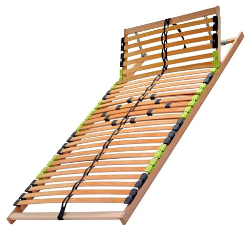 DaMi 7-Zonen Lattenrost Basic KV, 160x200cm, mit 5 Härtestufen, Made in Germany, aus edlem Buchenholz, 28 Leisten, zur Selbstmontage, extrem hochwertig & stabil, für alle Matratzen geeignet