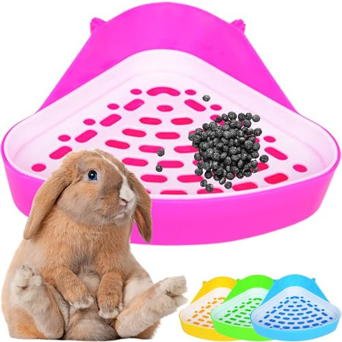 MINGZE Toilettes pour Animaux domestiques, Bac à litière de Coin Potty Trainer, pour Petit Rat, Hamster et Cochon d'Inde (Couleur aléatoire)