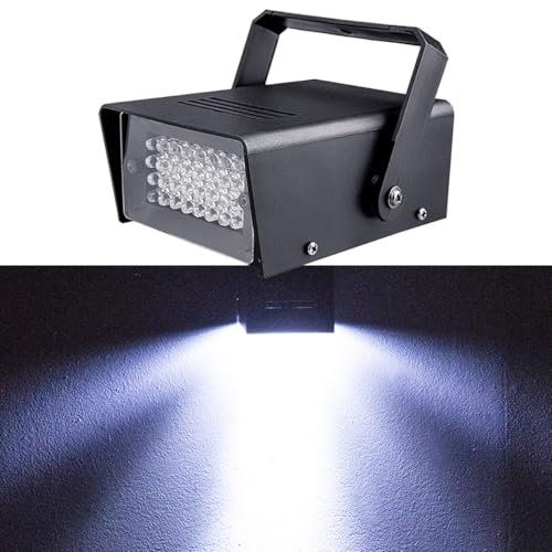 Wecan 32Led Mini Luces Estroboscópicas Blancas, Luz Flash de Discoteca para Fiestas, Luz Parpadeante para Uso con Máquina de Humo