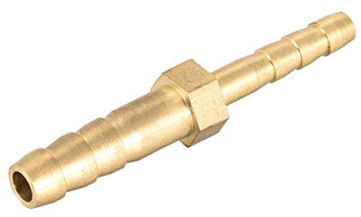 sourcing map Schlauch ID Messing Reduzierstück Widerhaken Schlauchanschluss Adapter 6mm x 4mm Widerhaken (1 Stück)