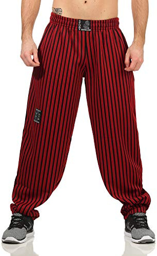 ZARMEXX, Pantaloni sportivi da uomo, lunghi, adatti per jogging, bodybuilding, palestra, sollevamento pesi e allenamento, Colore: rosso, M
